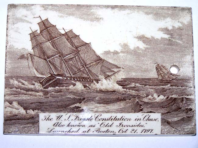ACeramic Calendar Tile for the year 1904 featuring the U.S. Frigate Constitution